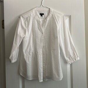 Talbots White Button-Up Blouse